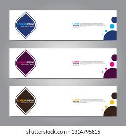 Vector abstract web banner design template. Collection of web banner template. Abstract geometric web design banner template isolated on grey background. Header - landing page Web Design Elements