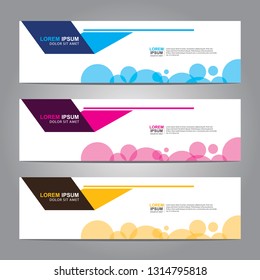 Vector abstract web banner design template. Collection of web banner template. Abstract geometric web design banner template isolated on grey background. Header - landing page Web Design Elements