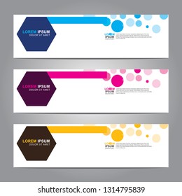 Vector abstract web banner design template. Collection of web banner template. Abstract geometric web design banner template isolated on grey background. Header - landing page Web Design Elements