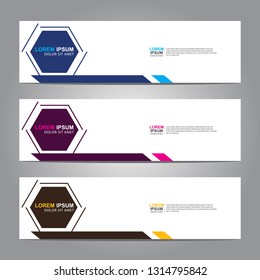 Vector abstract web banner design template. Collection of web banner template. Abstract geometric web design banner template isolated on grey background. Header - landing page Web Design Elements