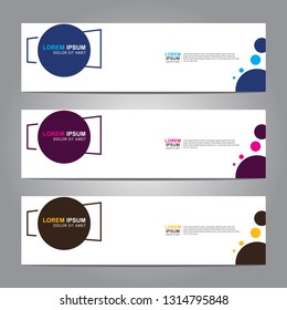 Vector abstract web banner design template. Collection of web banner template. Abstract geometric web design banner template isolated on grey background. Header - landing page Web Design Elements