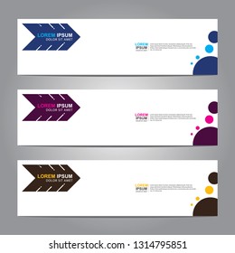 Vector abstract web banner design template. Collection of web banner template. Abstract geometric web design banner template isolated on grey background. Header - landing page Web Design Elements