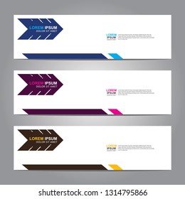 Vector abstract web banner design template. Collection of web banner template. Abstract geometric web design banner template isolated on grey background. Header - landing page Web Design Elements