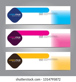 Vector abstract web banner design template. Collection of web banner template. Abstract geometric web design banner template isolated on grey background. Header - landing page Web Design Elements