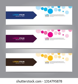 Vector abstract web banner design template. Collection of web banner template. Abstract geometric web design banner template isolated on grey background. Header - landing page Web Design Elements