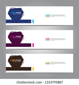 Vector abstract web banner design template. Collection of web banner template. Abstract geometric web design banner template isolated on grey background. Header - landing page Web Design Elements