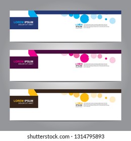 Vector abstract web banner design template. Collection of web banner template. Abstract geometric web design banner template isolated on grey background. Header - landing page Web Design Elements