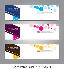 Vector abstract web banner design template. Collection of web banner template. Abstract geometric web design banner template isolated on grey background. Header - landing page Web Design Elements