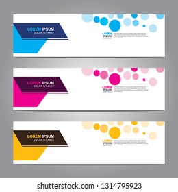 Vector abstract web banner design template. Collection of web banner template. Abstract geometric web design banner template isolated on grey background. Header - landing page Web Design Elements