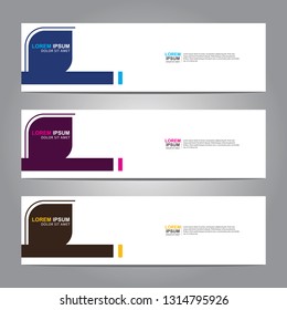Vector abstract web banner design template. Collection of web banner template. Abstract geometric web design banner template isolated on grey background. Header - landing page Web Design Elements