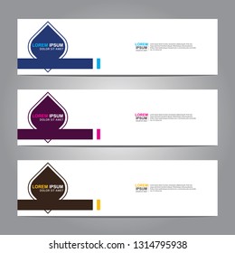 Vector abstract web banner design template. Collection of web banner template. Abstract geometric web design banner template isolated on grey background. Header - landing page Web Design Elements