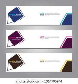 Vector abstract web banner design template. Collection of web banner template. Abstract geometric web design banner template isolated on grey background. Header - landing page Web Design Elements