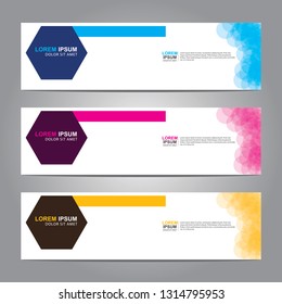 Vector abstract web banner design template. Collection of web banner template. Abstract geometric web design banner template isolated on grey background. Header - landing page Web Design Elements