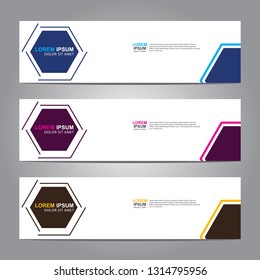 Vector abstract web banner design template. Collection of web banner template. Abstract geometric web design banner template isolated on grey background. Header - landing page Web Design Elements