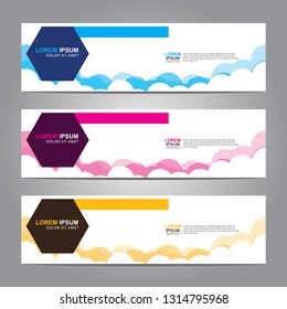 Vector abstract web banner design template. Collection of web banner template. Abstract geometric web design banner template isolated on grey background. Header - landing page Web Design Elements