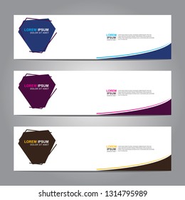 Vector abstract web banner design template. Collection of web banner template. Abstract geometric web design banner template isolated on grey background. Header - landing page Web Design Elements