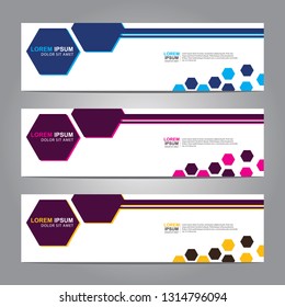 Vector abstract web banner design template. Collection of web banner template. Abstract geometric web design banner template isolated on grey background. Header - landing page Web Design Elements