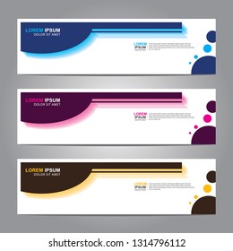 Vector abstract web banner design template. Collection of web banner template. Abstract geometric web design banner template isolated on grey background. Header - landing page Web Design Elements