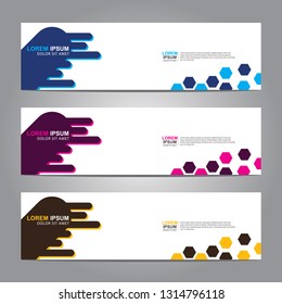Vector abstract web banner design template. Collection of web banner template. Abstract geometric web design banner template isolated on grey background. Header - landing page Web Design Elements