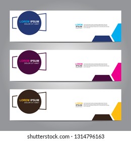 Vector abstract web banner design template. Collection of web banner template. Abstract geometric web design banner template isolated on grey background. Header - landing page Web Design Elements