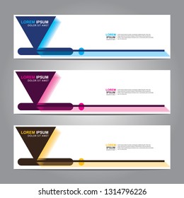 Vector abstract web banner design template. Collection of web banner template. Abstract geometric web design banner template isolated on grey background. Header - landing page Web Design Elements
