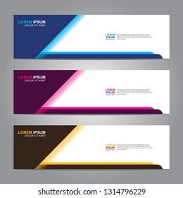 Vector abstract web banner design template. Collection of web banner template. Abstract geometric web design banner template isolated on grey background. Header - landing page Web Design Elements
