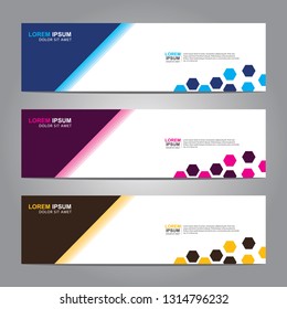 Vector abstract web banner design template. Collection of web banner template. Abstract geometric web design banner template isolated on grey background. Header - landing page Web Design Elements