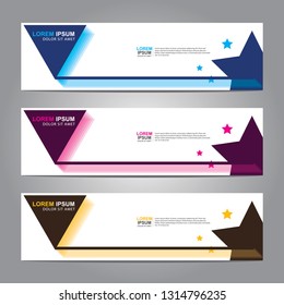 Vector abstract web banner design template. Collection of web banner template. Abstract geometric web design banner template isolated on grey background. Header - landing page Web Design Elements