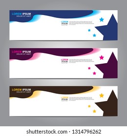 Vector abstract web banner design template. Collection of web banner template. Abstract geometric web design banner template isolated on grey background. Header - landing page Web Design Elements