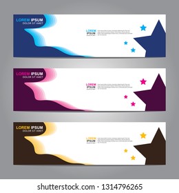 Vector abstract web banner design template. Collection of web banner template. Abstract geometric web design banner template isolated on grey background. Header - landing page Web Design Elements