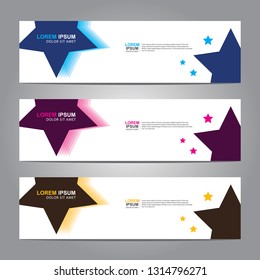 Vector abstract web banner design template. Collection of web banner template. Abstract geometric web design banner template isolated on grey background. Header - landing page Web Design Elements