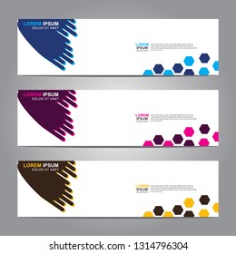 Vector abstract web banner design template. Collection of web banner template. Abstract geometric web design banner template isolated on grey background. Header - landing page Web Design Elements