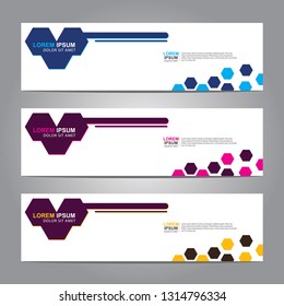 Vector abstract web banner design template. Collection of web banner template. Abstract geometric web design banner template isolated on grey background. Header - landing page Web Design Elements