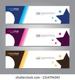 Vector abstract web banner design template. Collection of web banner template. Abstract geometric web design banner template isolated on grey background. Header - landing page Web Design Elements