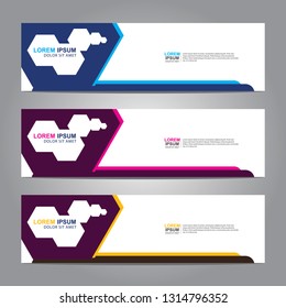 Vector abstract web banner design template. Collection of web banner template. Abstract geometric web design banner template isolated on grey background. Header - landing page Web Design Elements