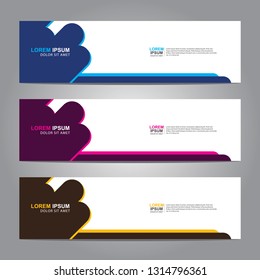 Vector abstract web banner design template. Collection of web banner template. Abstract geometric web design banner template isolated on grey background. Header - landing page Web Design Elements