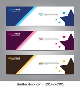 Vector abstract web banner design template. Collection of web banner template. Abstract geometric web design banner template isolated on grey background. Header - landing page Web Design Elements