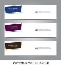 Vector abstract web banner design template. Collection of web banner template. Abstract geometric web design banner template isolated on grey background. Header - landing page Web Design Elements