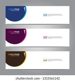 Vector abstract web banner design template. Collection of web banner template. Abstract geometric web design banner template isolated on grey background. Header - landing page Web Design Elements