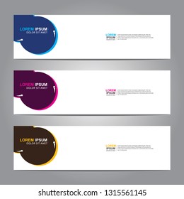 Vector abstract web banner design template. Collection of web banner template. Abstract geometric web design banner template isolated on grey background. Header - landing page Web Design Elements