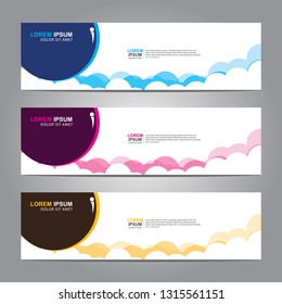 Vector abstract web banner design template. Collection of web banner template. Abstract geometric web design banner template isolated on grey background. Header - landing page Web Design Elements