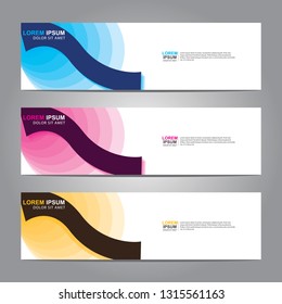 Vector abstract web banner design template. Collection of web banner template. Abstract geometric web design banner template isolated on grey background. Header - landing page Web Design Elements