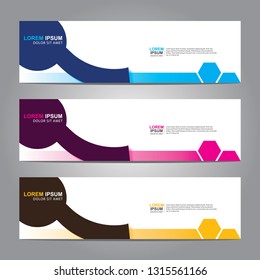Vector abstract web banner design template. Collection of web banner template. Abstract geometric web design banner template isolated on grey background. Header - landing page Web Design Elements