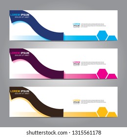 Vector abstract web banner design template. Collection of web banner template. Abstract geometric web design banner template isolated on grey background. Header - landing page Web Design Elements