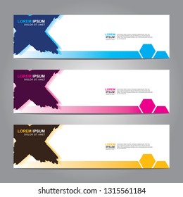Vector abstract web banner design template. Collection of web banner template. Abstract geometric web design banner template isolated on grey background. Header - landing page Web Design Elements