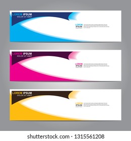 Vector abstract web banner design template. Collection of web banner template. Abstract geometric web design banner template isolated on grey background. Header - landing page Web Design Elements