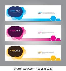 Vector abstract web banner design template. Collection of web banner template. Abstract geometric web design banner template isolated on grey background. Header - landing page Web Design Elements