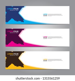 Vector abstract web banner design template. Collection of web banner template. Abstract geometric web design banner template isolated on grey background. Header - landing page Web Design Elements