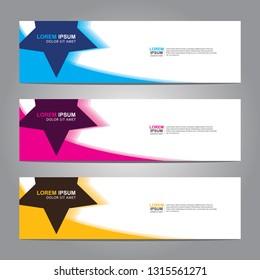 Vector abstract web banner design template. Collection of web banner template. Abstract geometric web design banner template isolated on grey background. Header - landing page Web Design Elements