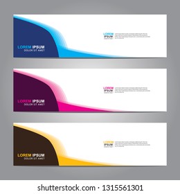 Vector abstract web banner design template. Collection of web banner template. Abstract geometric web design banner template isolated on grey background. Header - landing page Web Design Elements